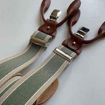 Regimental Suspenders Stretch - Beige/Green