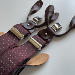 Pindot Suspenders Stretch - Burgundy/White