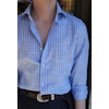 Thin Stripe Cotton Shirt - Cutaway - Light Blue/White