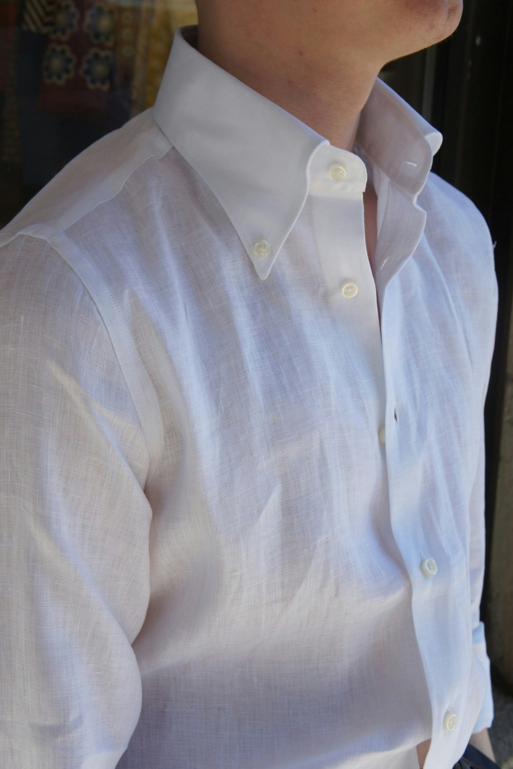 Solid Linen Shirt - Button Down - White