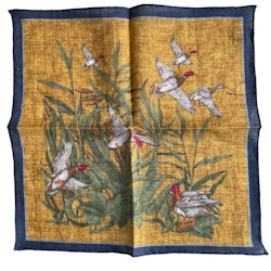Ducks and Reed Linen Pocket Square - Yellow