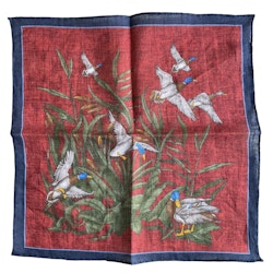 Ducks and Reed Linen Pocket Square - Rust Orange