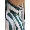 Wide Striped Poplin Shirt - Button Down - Green/White