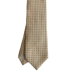 Small Floral Printed Silk Tie - Champagne/Light Blue