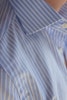 Thin Striped Oxford Shirt - Cutaway - Light Blue/White