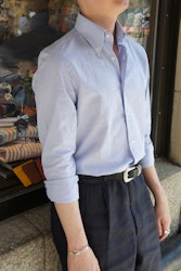 Smalrandig Oxfordskjorta - Button Down - Ljusblå/Vit - only size 43 left