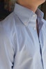 Smalrandig Poplinskjorta - Button Down - Ljusblåblå/Vit