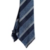 Striped Silk Grenadine Tie - Untipped - Navy Blue/Steel Blue/White