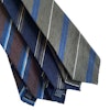 Regimental Shantung Tie - Untipped - Olive Green/Navy Blue/White