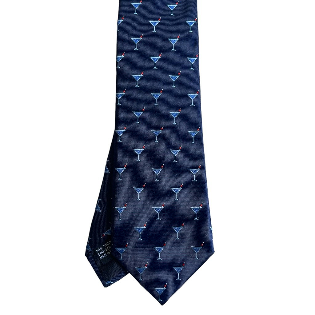 Martini Silk Tie - Navy Blue