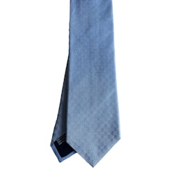 Checkered Silk Tie - Light Blue