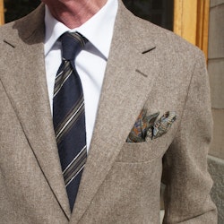 Solid Wool Tweed Jacket - Unconstructed - Light Brown