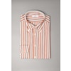 Thin Striped Poplin Shirt - Button Down - Dusty Orange/White