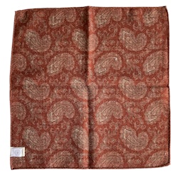 Plaide/Paisley Wool Pocket Square - Beige/Navy/Rust