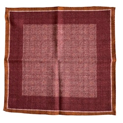 ZigZag/Floral Wool Pocket Square - Burgundy/Rust