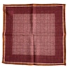 ZigZag/Floral Wool Pocket Square - Burgundy/Rust