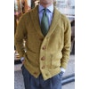 Donegal Cashmere Blend Shawl Cardigan - Yellow