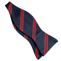 Regimental Rep Silk Bow Tie - Navy Blue/Red/Green