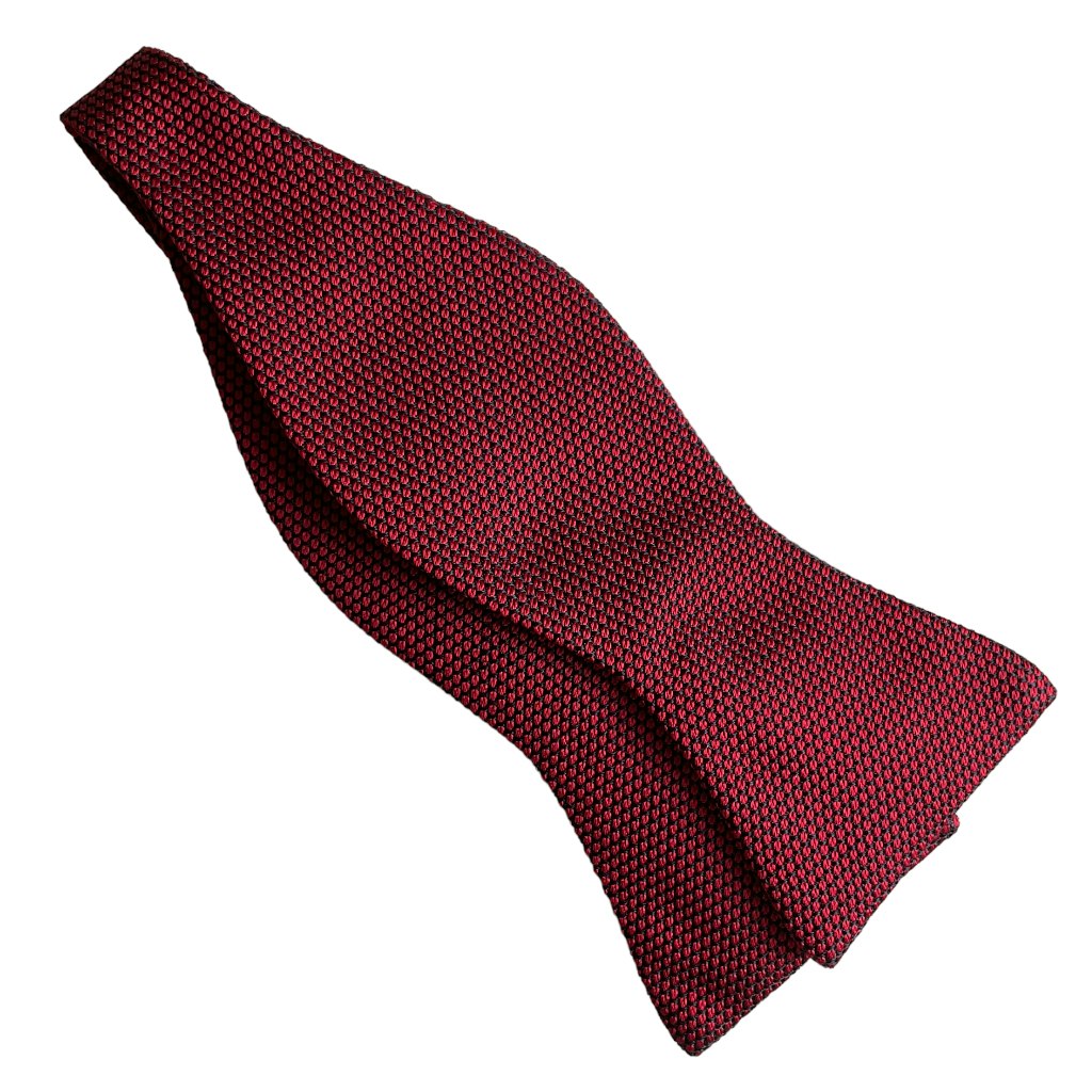 Semi Solid Grenadine Silk Bow Tie - Red