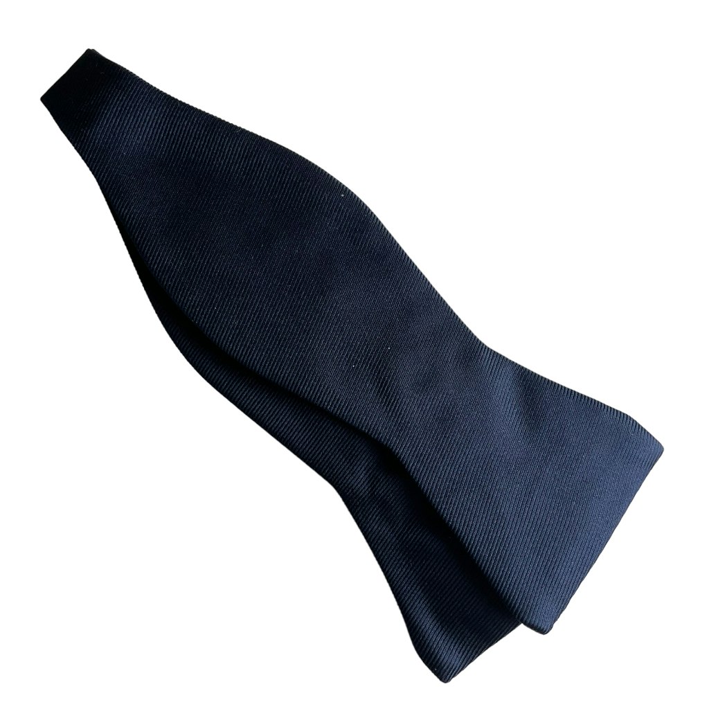 Solid 50 Oz Silk Bow Tie - Navy Blue