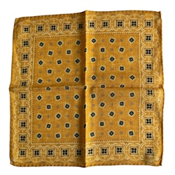 Floral Wool Pocket Square - Yellow