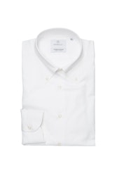 Premium Enfärgad twillskjorta - Button Down - Vit