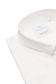 Premium Solid Twill Shirt - Button Down - White