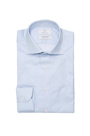Premium Striped Twill Shirt - Cutaway - Light Blue/White