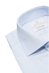 Premium Smalrandig twillskjorta - Cutaway - Ljusblå/Vit