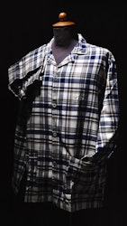 Large Check Flannel Pyjamas - Navy Blue/Brown/White