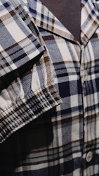 Large Check Flannel Pyjamas - Navy Blue/Brown/White