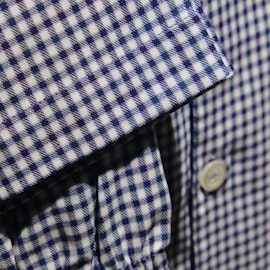 Small Check Flannel Pyjamas - Navy Blue/White