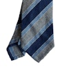 Regimental Cashmere Tie - Untipped - Navy Blue/Grey/Light Blue