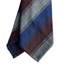 Regimental Cashmere Tie - Untipped - Navy Blue/Brown/Grey