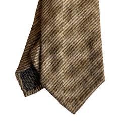 Regimental Cashmere Tie - Untipped - Brown/Beige