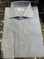 Thin Stripe Poplin Shirt - Light Blue/White