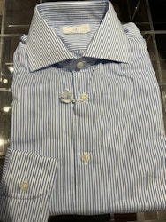 Striped Poplin Shirt - Light Blue/White