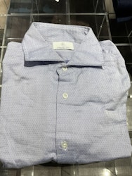 Pindot Twill Shirt - Light Blue/Navy