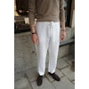 Linen trousers with drawstring - White