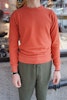 Crewneck Garment Dye Cotton Pullover - Mandarino
