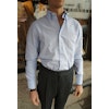Smalrandig Oxfordskjorta Button Down - Ljusblå/Marinblå/Vit