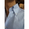 Thin Stripe Oxford Button Down Shirt - Light Blue/Navy Blue/White