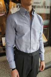 Enfärgad Oxfordskjorta Button Down - Marinblå