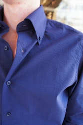 Finrandig Skjorta i Bäckebölja - Button Down - Marinblå