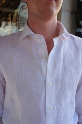 Solid Linen Shirt - Cutaway - White