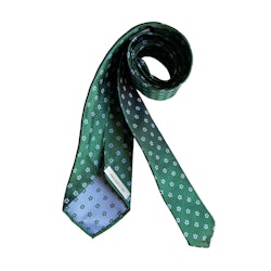 Floral Silk Tie - Untipped - Green/Light Blue