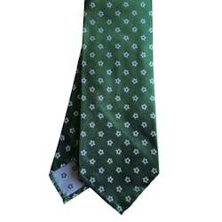 Floral Silk Tie - Untipped - Green/Light Blue