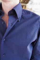 Thin Striped Seersucker Shirt - Button Down - Navy Blue