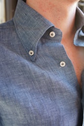 Enfärgad Linneskjorta - Button Down - Denim