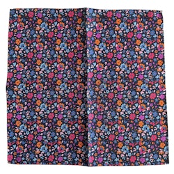 Småblommig Sidennäsduk - Marinblå/Orange/Rosa/Ljusblå